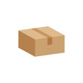 Crate boxes 3d, cardboard box brown, flat style cardboard parcel boxes, packaging cargo, isometric boxes brown, packaging box Royalty Free Stock Photo