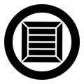 Crate for cargo transportation Wooden box Container icon in circle round black color vector illustration flat style image Royalty Free Stock Photo