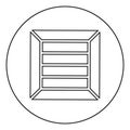 Crate for cargo transportation Wooden box Container icon in circle round outline black color vector illustration flat style image Royalty Free Stock Photo