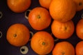Crate of Clementine Oranges, Close, From Above Royalty Free Stock Photo