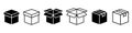 Crate collection. Carton box. Box icon set. Delivery icon. Vector graphi