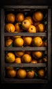 A Crate of Fresh and Juicy Oranges