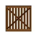 Crate packaging wooden brown symbol vector icon. Transportation goods box flat cargo container Royalty Free Stock Photo