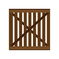 Crate packaging wooden brown symbol vector icon. Transportation goods box flat cargo container