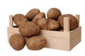 A crate with russet potato Royalty Free Stock Photo