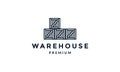 Crate wood box warehouse vintage logo vector icon illustration