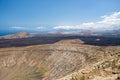 Crater of Caldera Blanca, old volcano in Lanzarote, Canary islands Spain Royalty Free Stock Photo