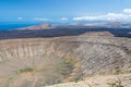 Crater of Caldera Blanca, old volcano in Lanzarote, Canary islands, Spain Royalty Free Stock Photo