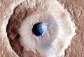 Crater of a former lake on the planet Mars. Elements of this image were furnished by NASA Royalty Free Stock Photo