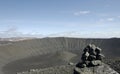 Crater Hverfjall volcano, Iceland Royalty Free Stock Photo