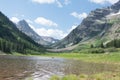 Crater Lake in Maroon Bells Snowmass Wilderness in Aspen Colorado Royalty Free Stock Photo