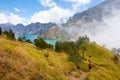 Crater lake of Mount Rinjani, Lombok, Indonesia Royalty Free Stock Photo