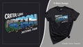 Crater Lake National Park Oregon T-Shirt Design Royalty Free Stock Photo