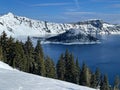 Crater Lake National Park Rim Winter Snow Royalty Free Stock Photo