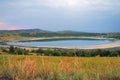 Lake in african savanna, Queen Elizabeth N.P., Uganda Royalty Free Stock Photo