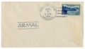 Crater lake, Oregon, The USA  - 5 september 1934: US historical envelope: cover with blue postage stamp panoramic view of Wizard I Royalty Free Stock Photo
