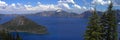 crater lake panoramic Royalty Free Stock Photo