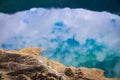 Crater lake with reflections in Quilotoa, Ecuador Royalty Free Stock Photo