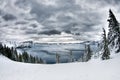 Crater Lake Snow Royalty Free Stock Photo