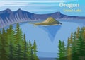 Crater Lake, crater lake in south-central Oregon, USA Royalty Free Stock Photo