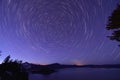 Crater Lake and Star trails, Oregon Royalty Free Stock Photo