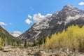 Maroon Bells seen from Crater Lake Trail, Colorado