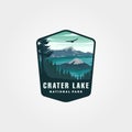 crater lake vintage logo vector symbol illustration design Royalty Free Stock Photo