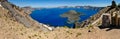 Crater Lake and Wizard Island Panorama Royalty Free Stock Photo