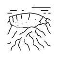 crater lava volcano line icon vector illustration