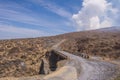 Crater of Mount Naka or Aso Mountain is the largest active volca