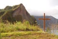 Crater of Mount Pinatubo cross in Zambales, Philippines