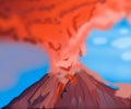 Crater mountain volcano hot natural eruption. Grey volcano