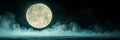 The crater-textured lone moon under gentle full moon light Royalty Free Stock Photo