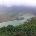 Crater at the top of Mount Galunggung Royalty Free Stock Photo
