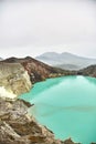 Crater of the volcano Ijen.