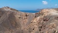 Crater of volcano Nea Kameni in Santorini Royalty Free Stock Photo