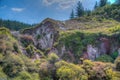 Craters of the moon - a geothermal landscape at New Zealand Royalty Free Stock Photo