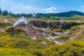 Craters of the moon - a geothermal landscape at New Zealand Royalty Free Stock Photo