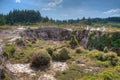 Craters of the moon - a geothermal landscape at New Zealand Royalty Free Stock Photo