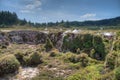 Craters of the moon - a geothermal landscape at New Zealand Royalty Free Stock Photo