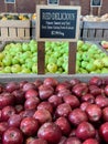 Crates of apples for sale at Jeter Mountain Farms