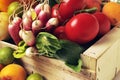 Crates of fruit and vegetables