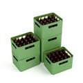 Crates with lager beer