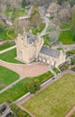 Crathes Castle aerial view during summer evening Royalty Free Stock Photo