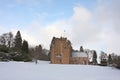 Crathes Castle in the snow Royalty Free Stock Photo