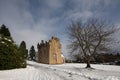 Crathes Castle in the snow Royalty Free Stock Photo