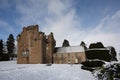 Crathes Castle in the snow Royalty Free Stock Photo