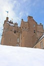 Crathes Castle in the snow Royalty Free Stock Photo