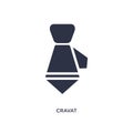 cravat icon on white background. Simple element illustration from clothes concept