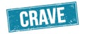 CRAVE text on blue grungy rectangle stamp